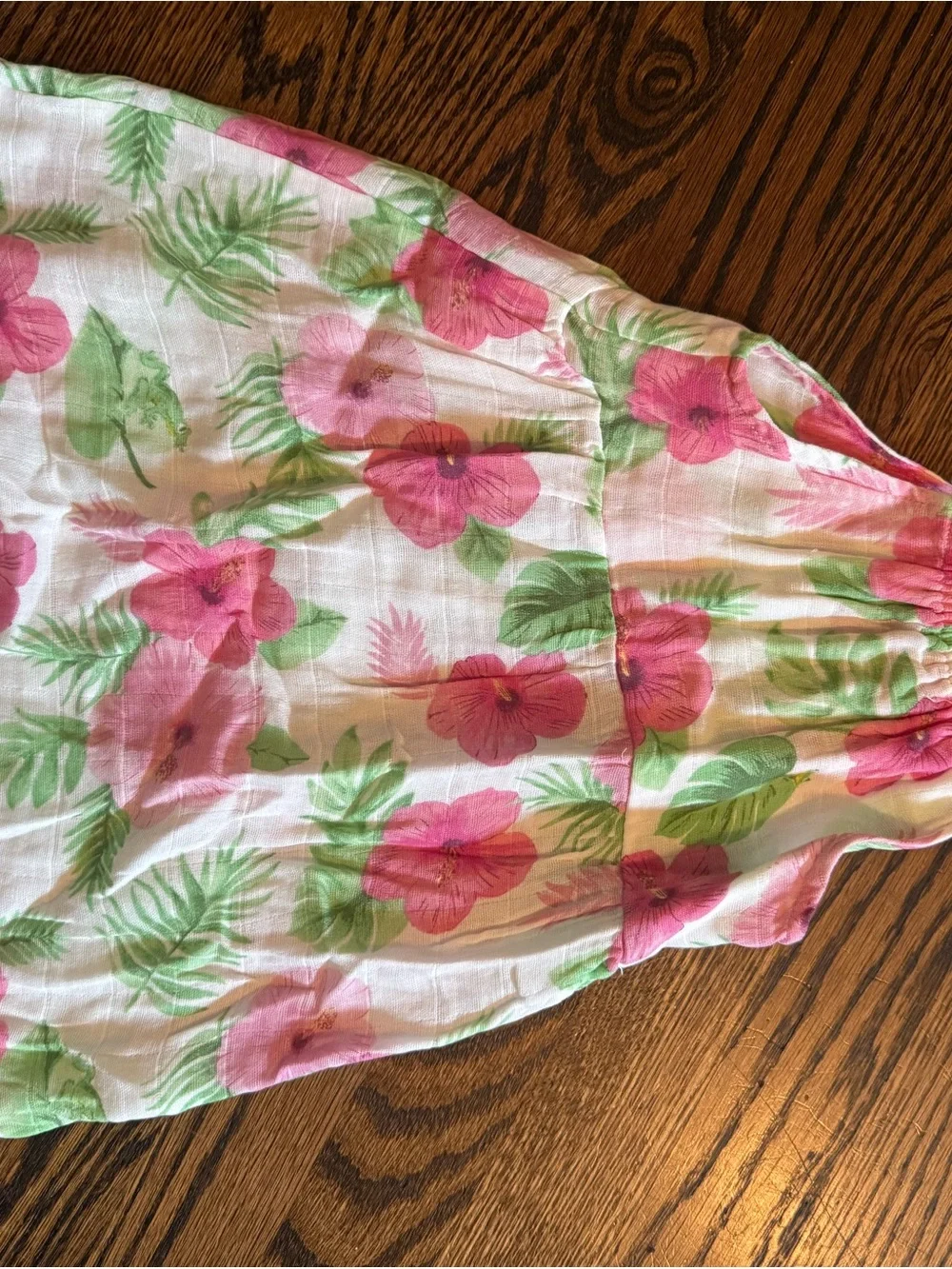 Angel Dear Pink and Green Floral Sundress